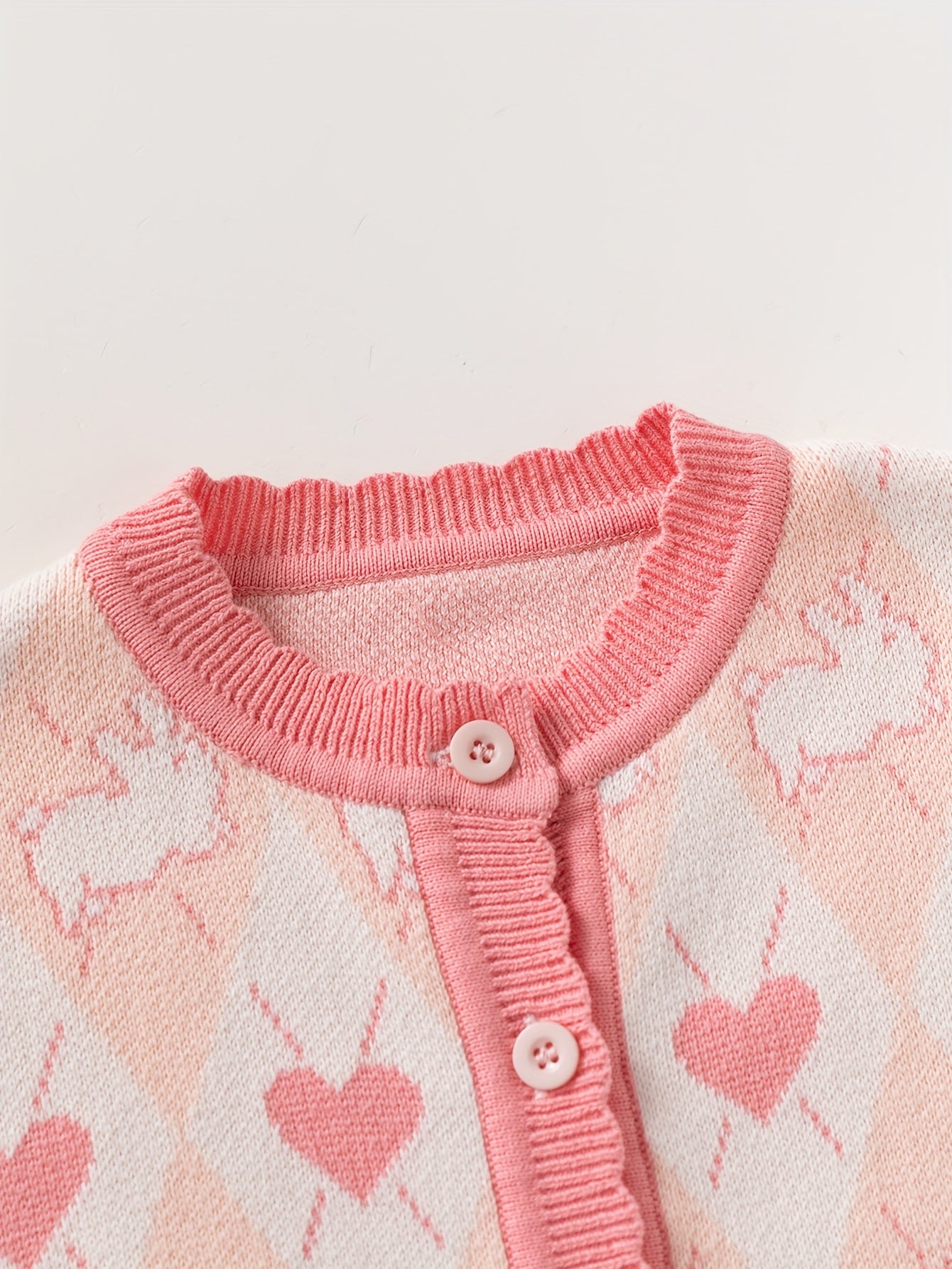 Adorable Rabbit Heart Knitted Sweater for Girls