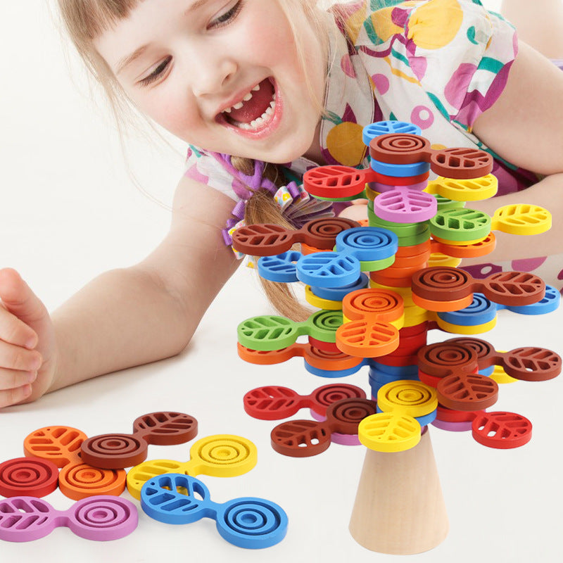 Wooden Stacking Balance Tree Blocks