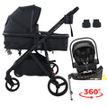 Crown Z - Premium Travel System - Reversible Bassinet Stroller + iSize Reclining Capsule + 360 Rotating Isofix Base
