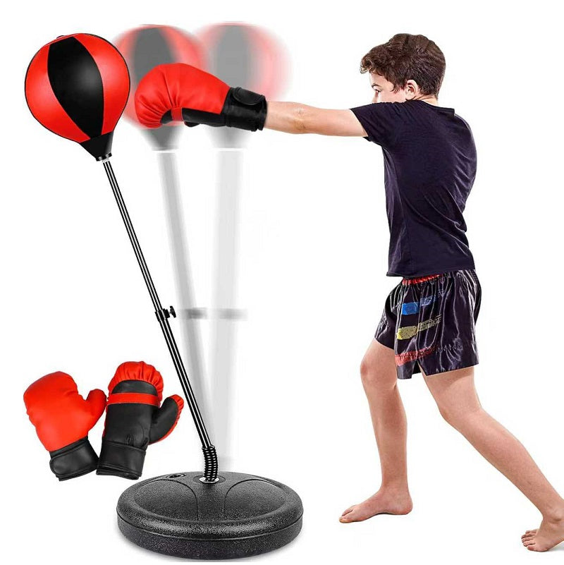 Punch Speed Ball Gloves Set Free Standing Punching Boxing Bag Home GYM Training