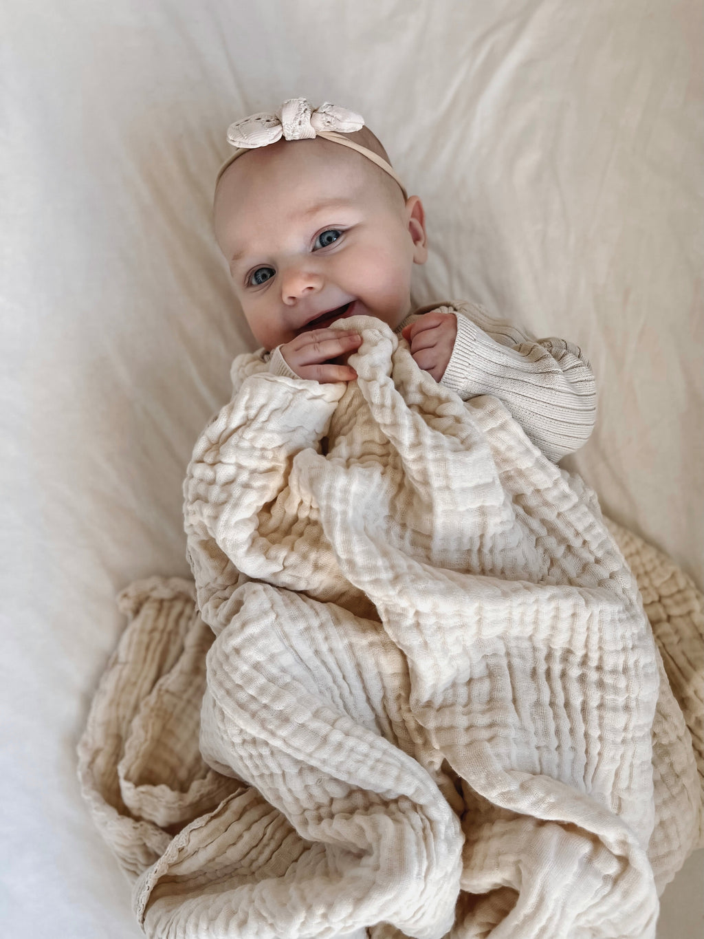 Cotton Gauze swaddle blanket - Beige