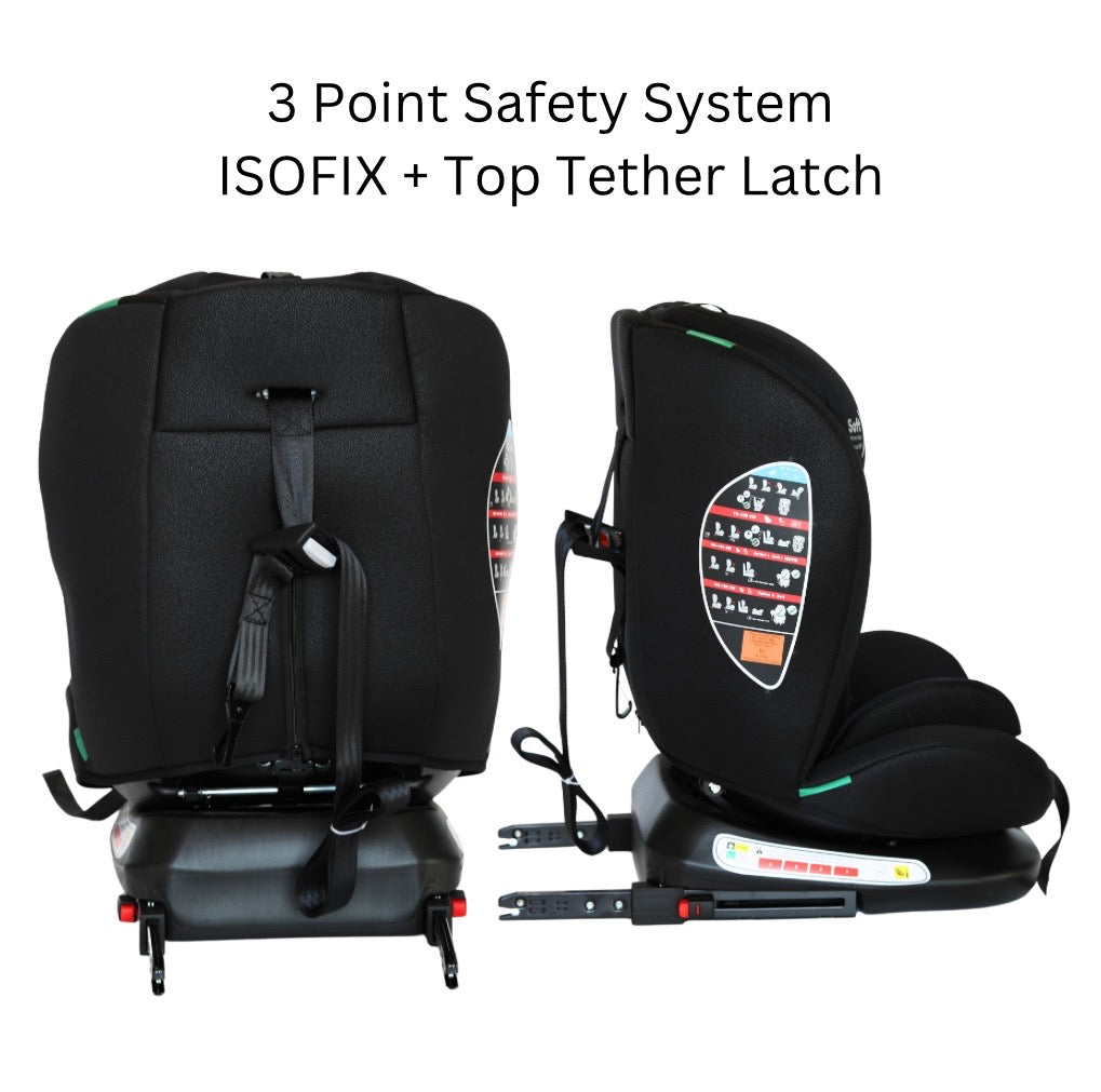 Preorder - All-Rider Midnight 360 Rotating Convertible iSize Car Seat with ISOFIX and Top Tether