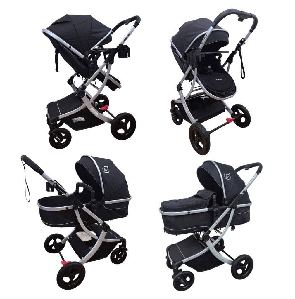 Starla Silver with Pink Colour Pack – 2-in-1 Bassinet to Seat Stroller + Food Tray