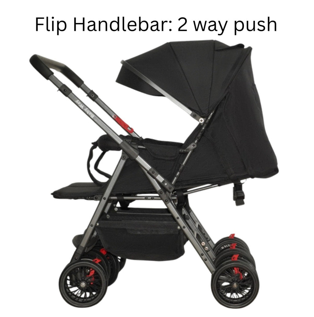 TwinGo Black 2-Way Folding Compact Double / Twin Stroller + Rain Cover