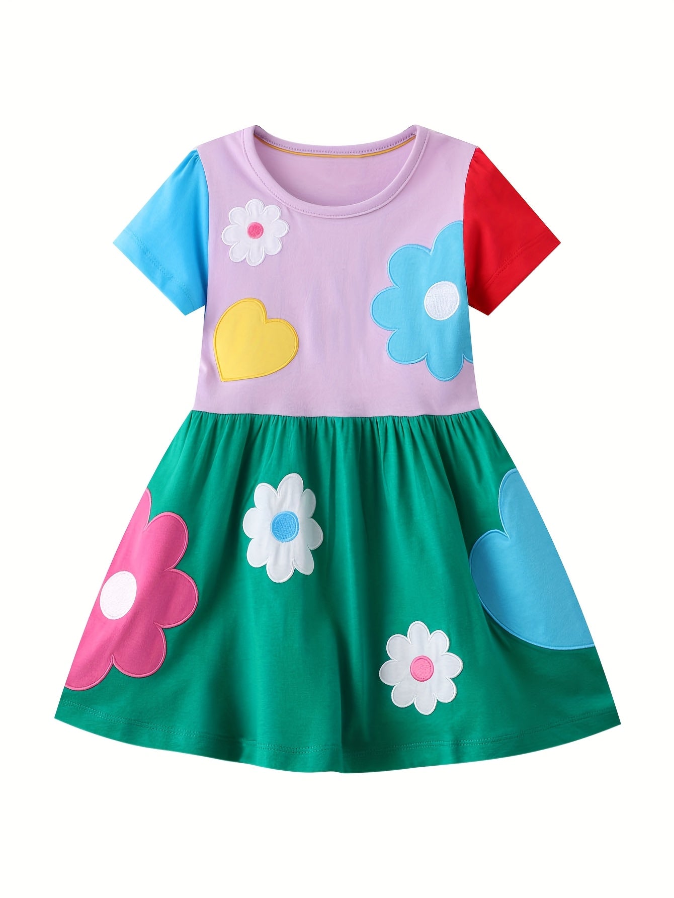 Spliced Short Sleeve Dress