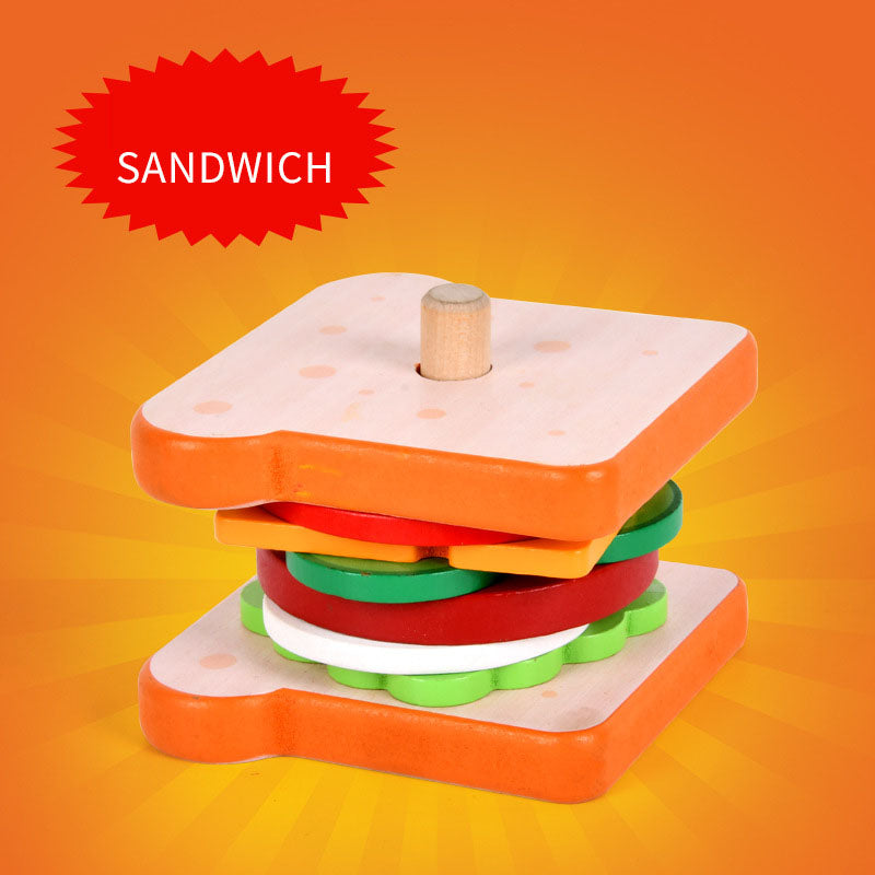 Wooden Burger & Food Play Set