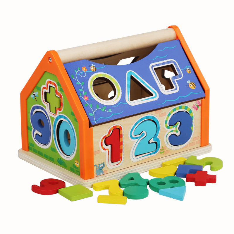 Wooden Shape & Number House Puzzle
