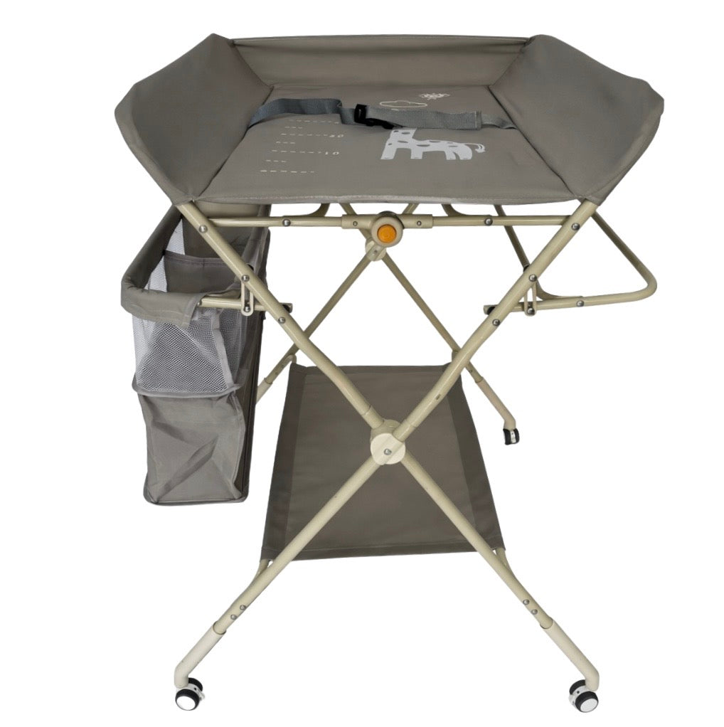 Foldable Baby Changing Table with Storage, Water Basin & Clothes Line