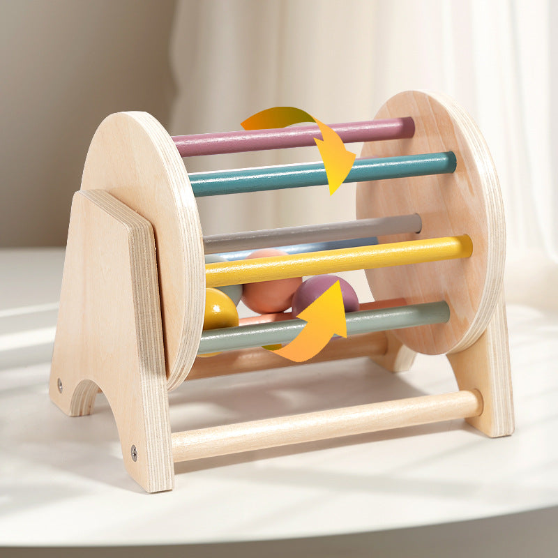 Wooden Rolling Drum Baby Toy