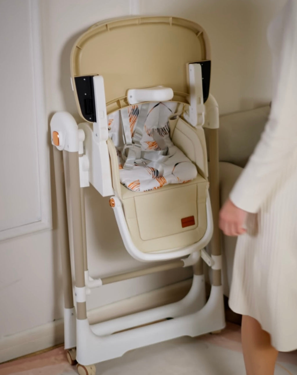 Jupiter Grey 2-in-1 Baby High Chair & Swing, Height Adjustable and Recline