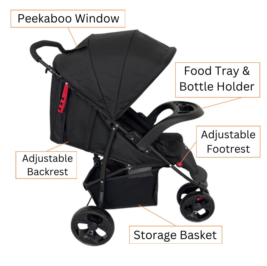 Explorer 3-Wheel Stroller + Capsule Car Seat with Base + Liner and Food Tray