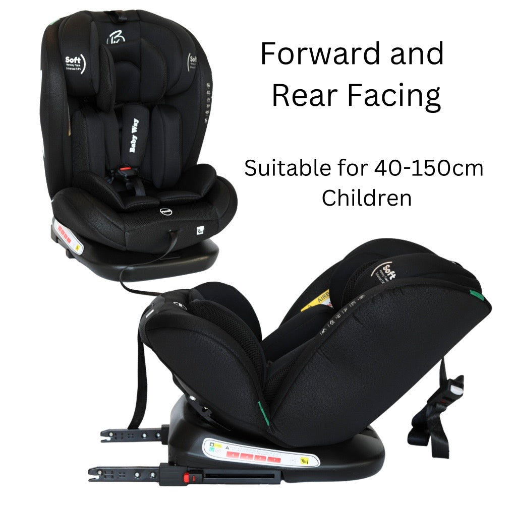 Preorder - All-Rider Midnight 360 Rotating Convertible iSize Car Seat with ISOFIX and Top Tether