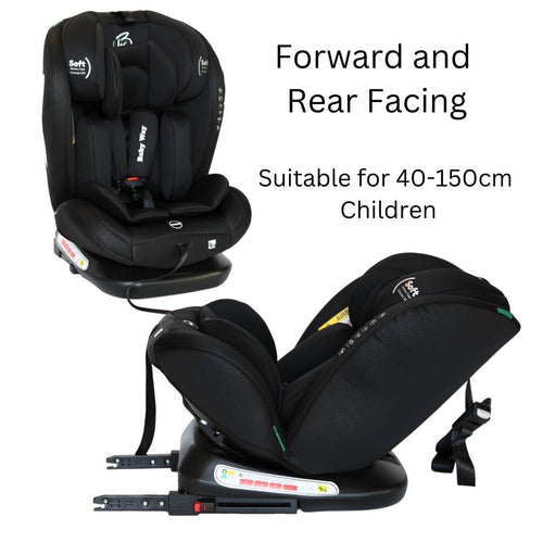 All-Rider Midnight 360 Rotating Convertible iSize Car Seat with ISOFIX and Top Tether
