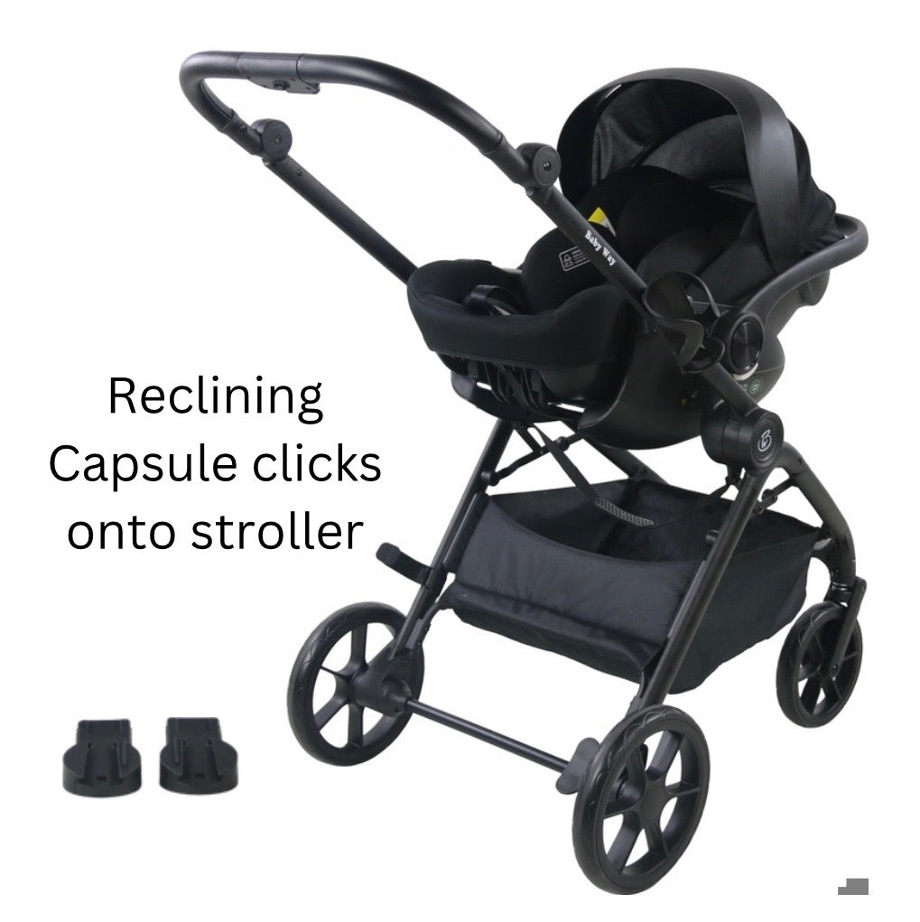 Crown Y Luxury Travel System – Reversible Stroller + Reclining i-Size Capsule Combo