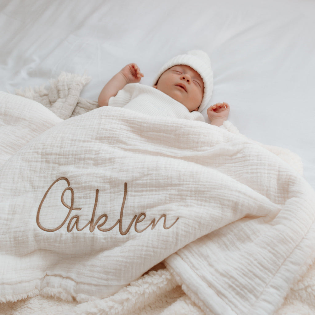 Muslin sherpa blanket - Ivory