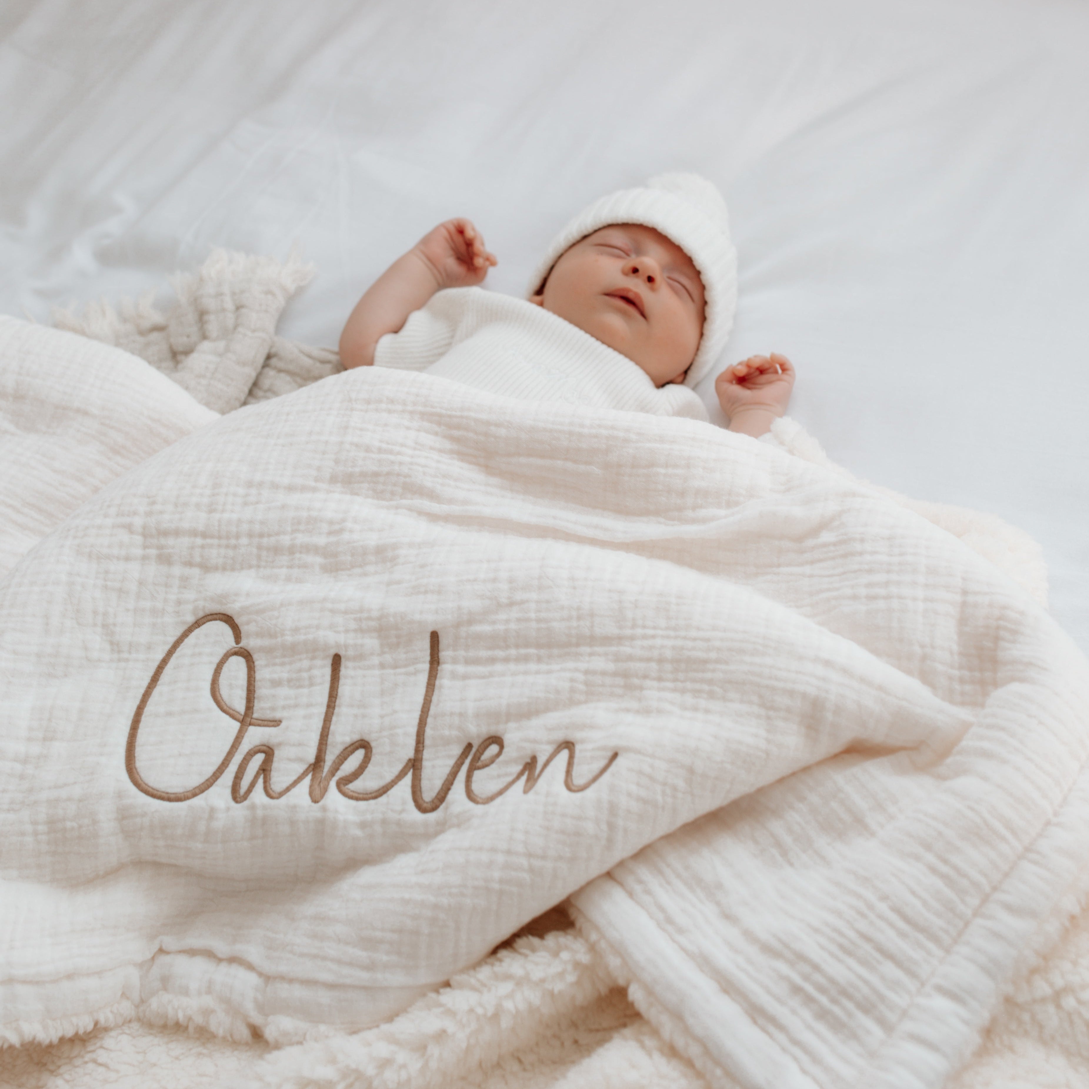 Muslin sherpa blanket - Ivory
