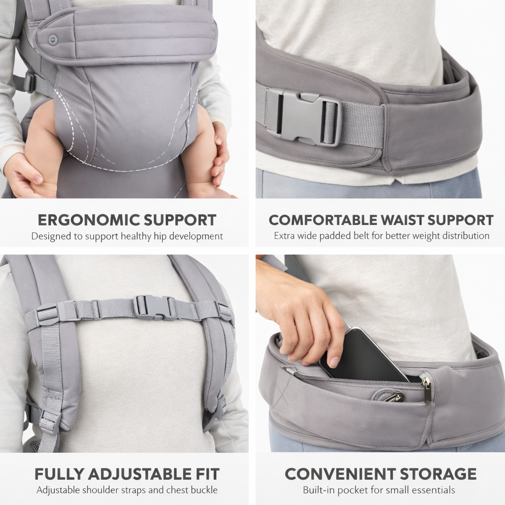 ComfortCarry Ergonomic Baby Carrier - GREY