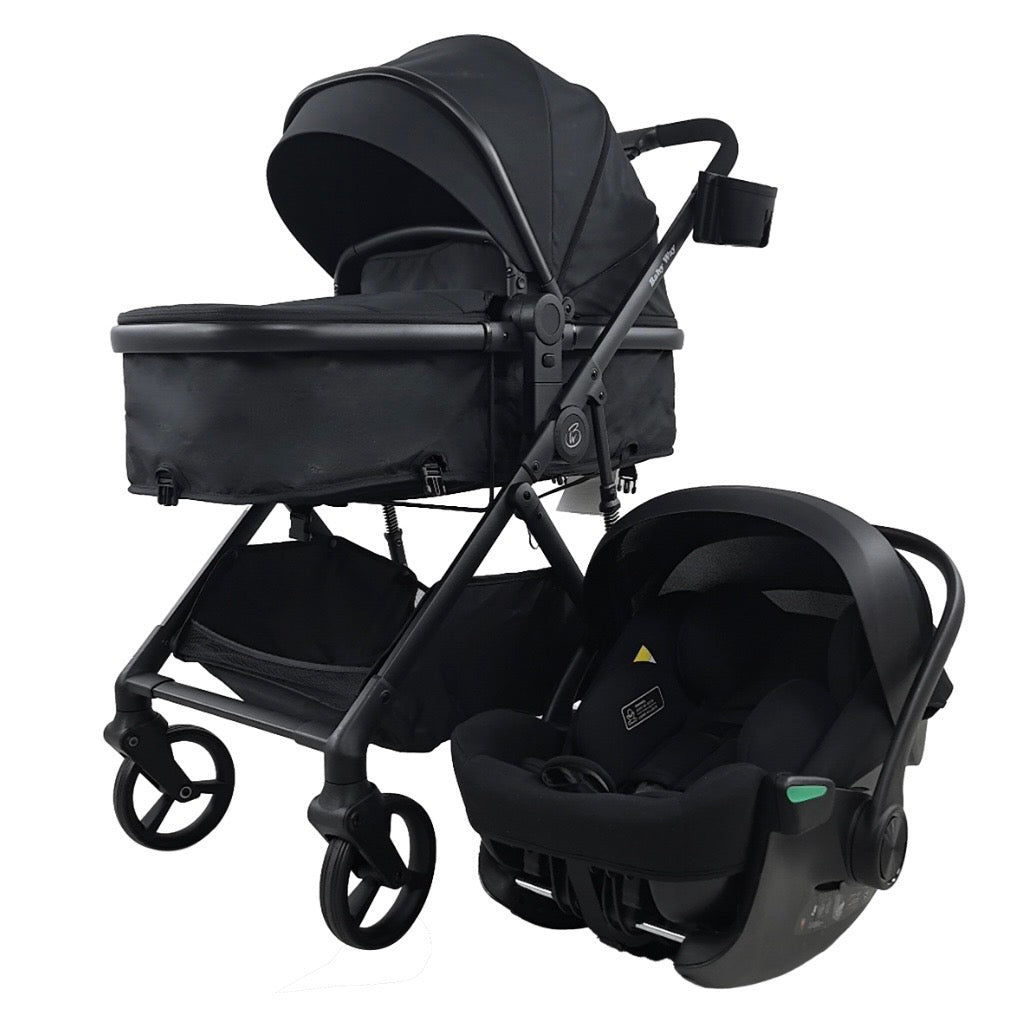Crown Z - Premium Travel System - Reversible Bassinet Stroller + iSize Reclining Capsule + 360 Rotating Isofix Base