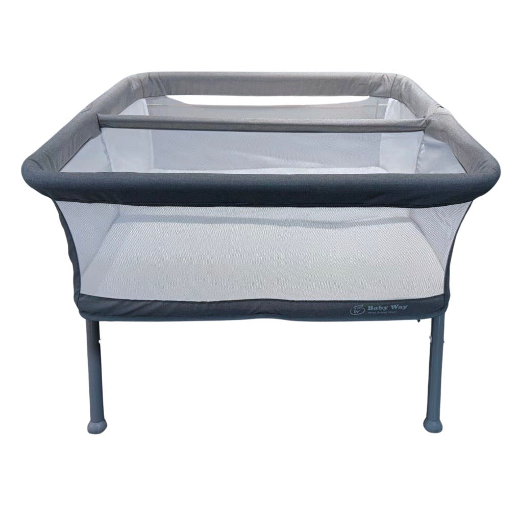 Twin CloudNest Baby Double Bassinet Bed with Storage Shelf - GREY