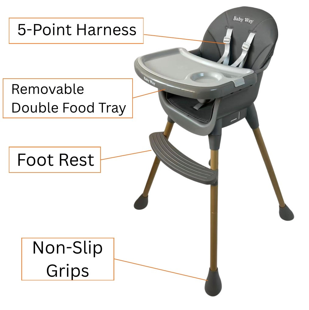 Willow 3-in-1 Multifunctional Kids High Chair - GREY
