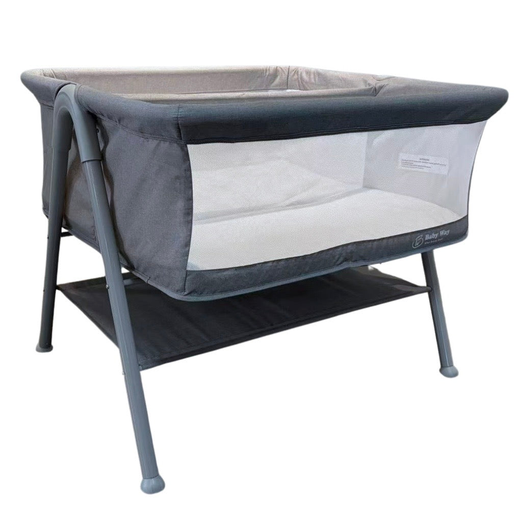 Twin CloudNest Baby Double Bassinet Bed with Storage Shelf - GREY