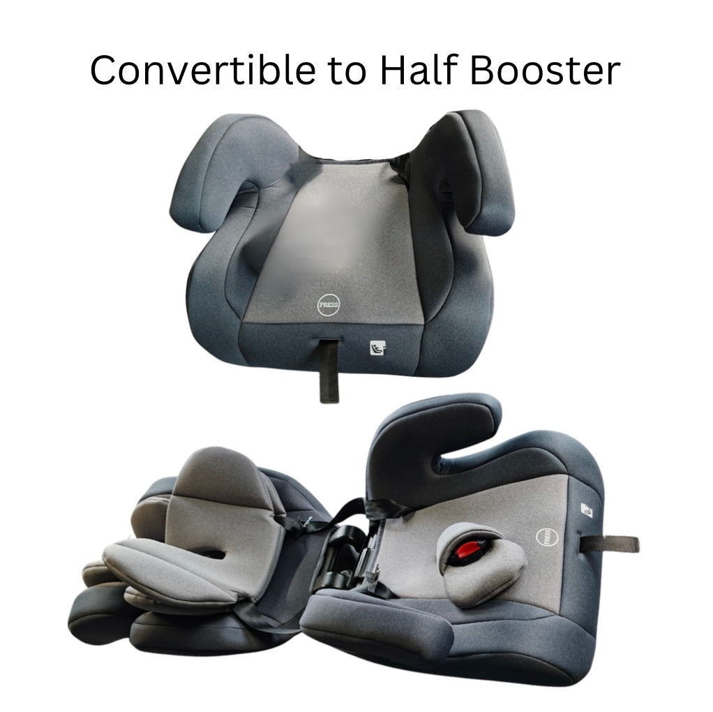 SafeMax Grey i-Size Convertible Booster Car Seat with ISOFIX