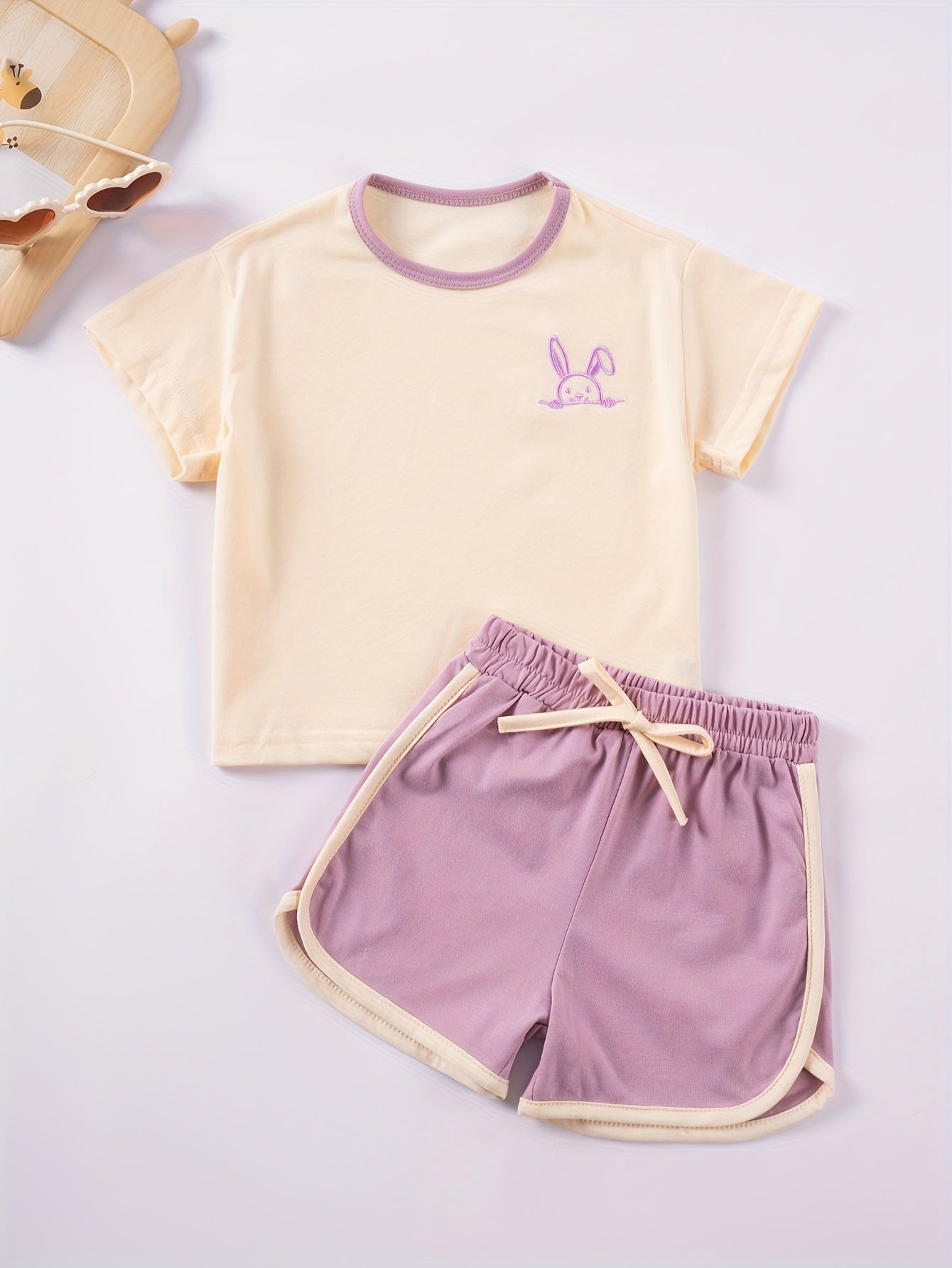 Girls' T-Shirt And Shorts Set Cute Pattern