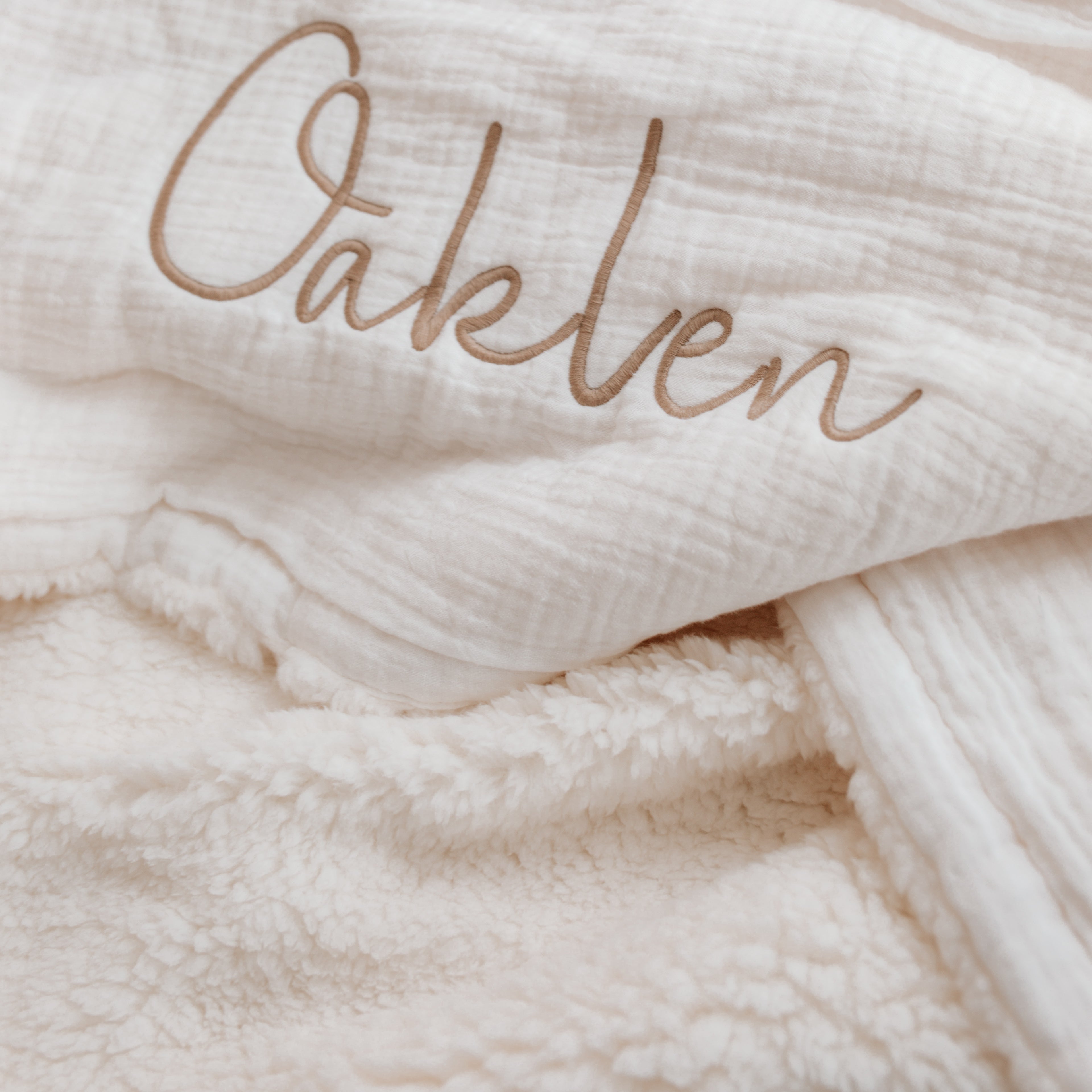 Muslin sherpa blanket - Ivory