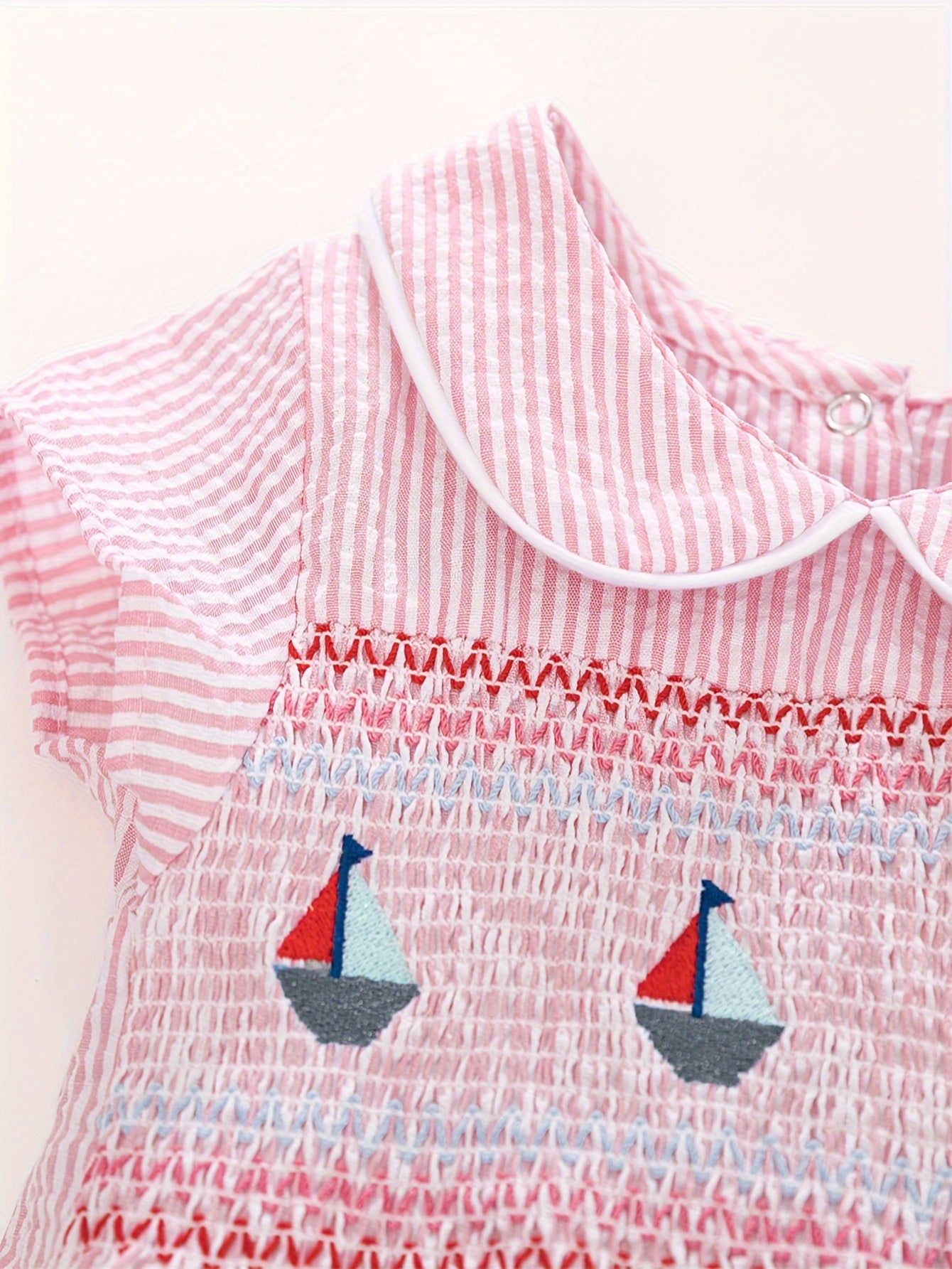 Pink Striped Short-Sleeve Dress