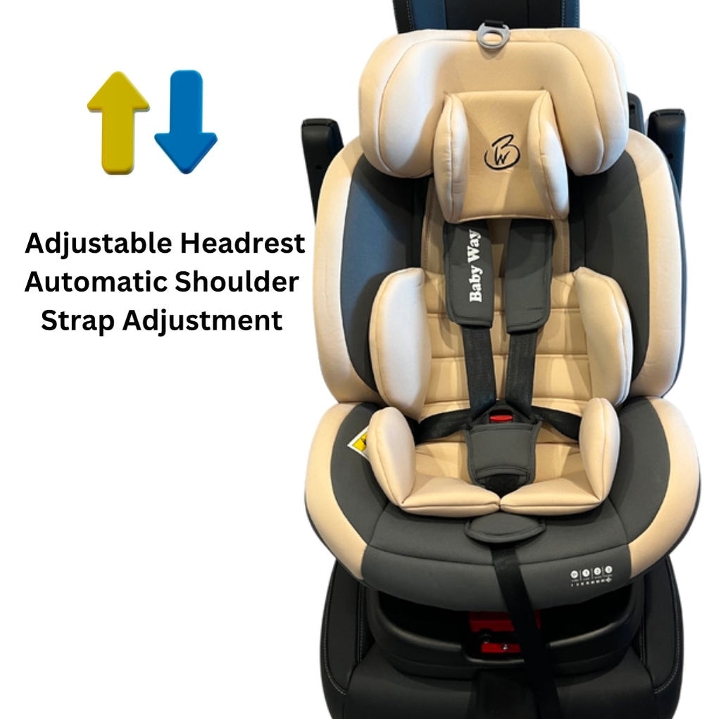 SafeHalo 360 Rotating and Convertible Car Seat with ISOFIX for All Ages - KHAKI
