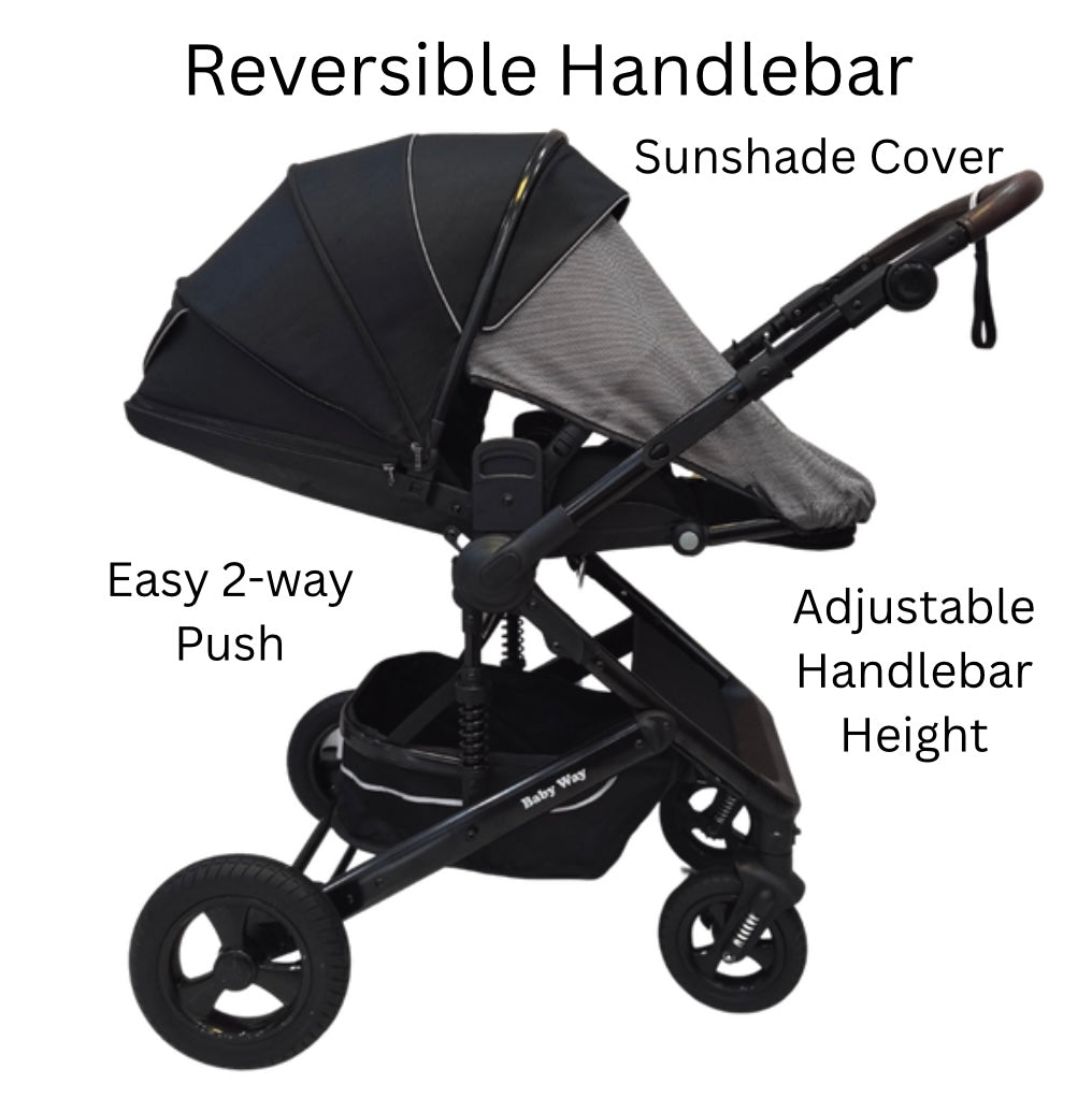 Versa 2in1 Open Bassinet Stroller with Sunshade and Cup Holder