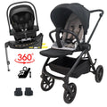 Crown Y Luxury Travel System - Reversible Stroller + Reclining i-Size Capsule + Rotating ISOFIX Base