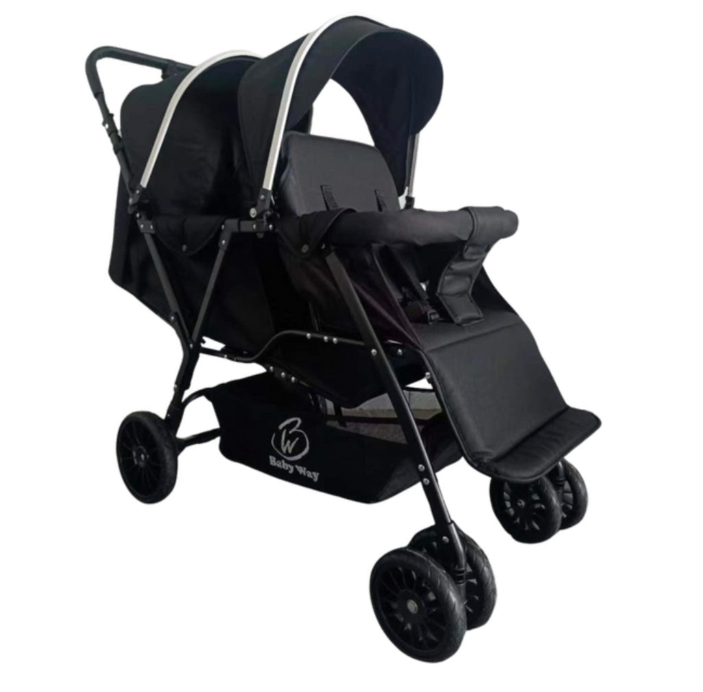 Baby Way Duo Lite - Tandem Double Stroller with Rain Cover