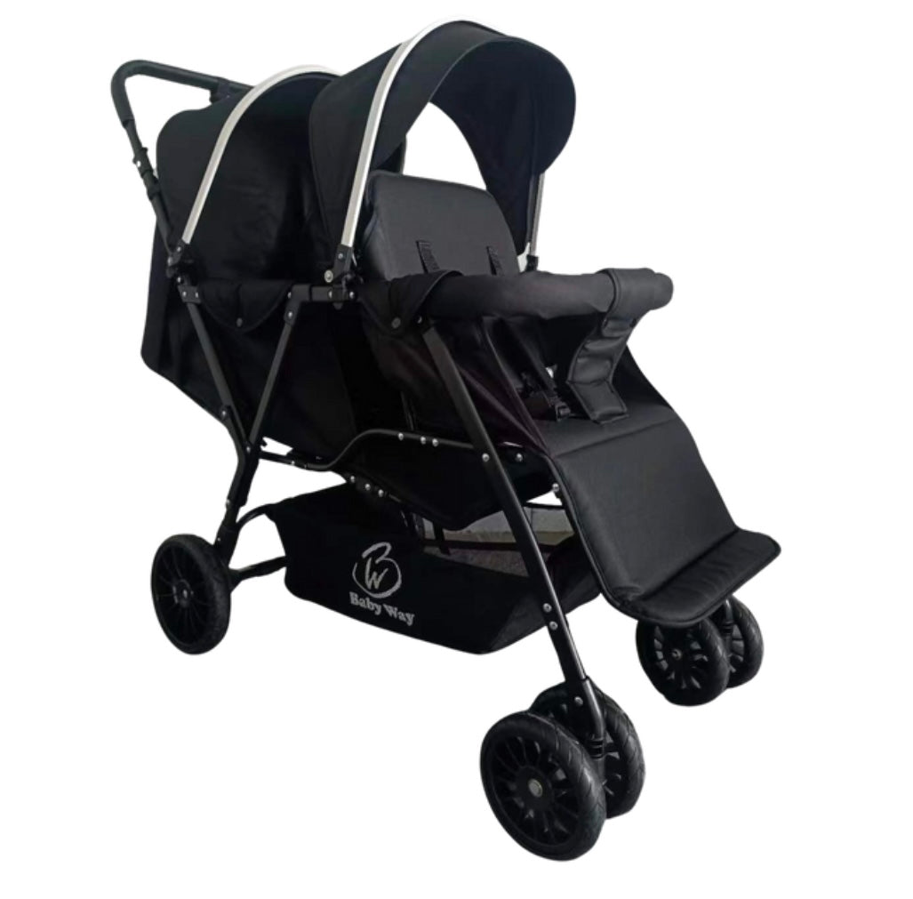 Baby Way Duo Lite - Tandem Double Stroller with Rain Cover