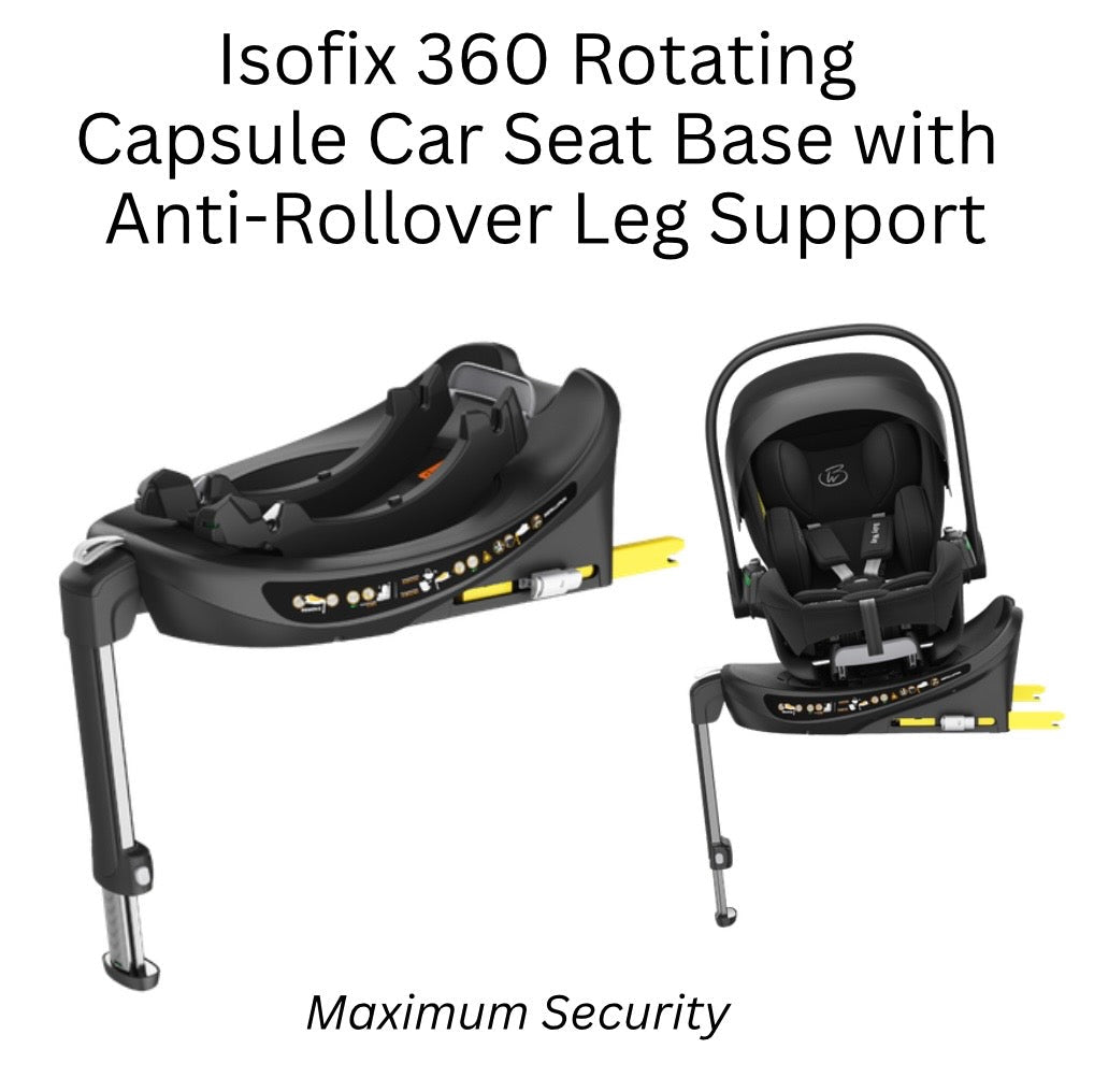 Crown Z - Premium Travel System - Reversible Bassinet Stroller + iSize Reclining Capsule + 360 Rotating Isofix Base