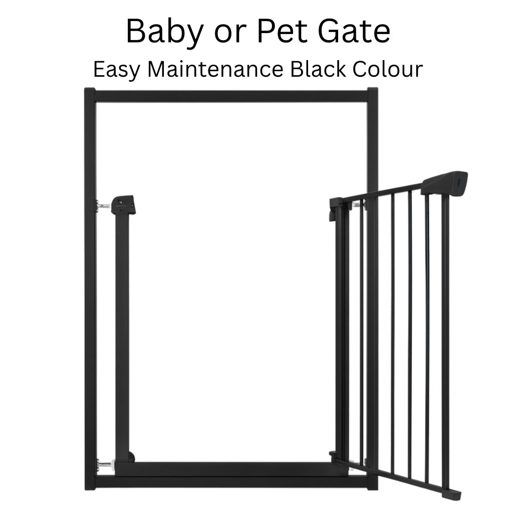 Grey Safety Gate – Secure Baby & Pet Barrier (Fits 75-84 cm Doors)