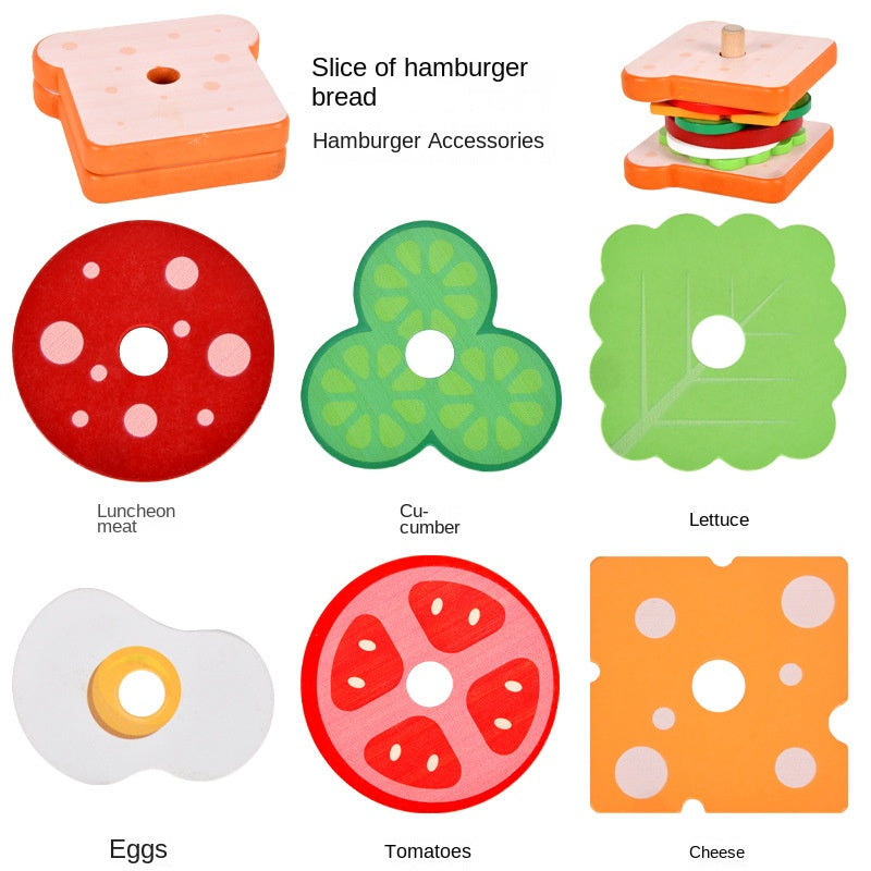 Wooden Burger & Food Play Set