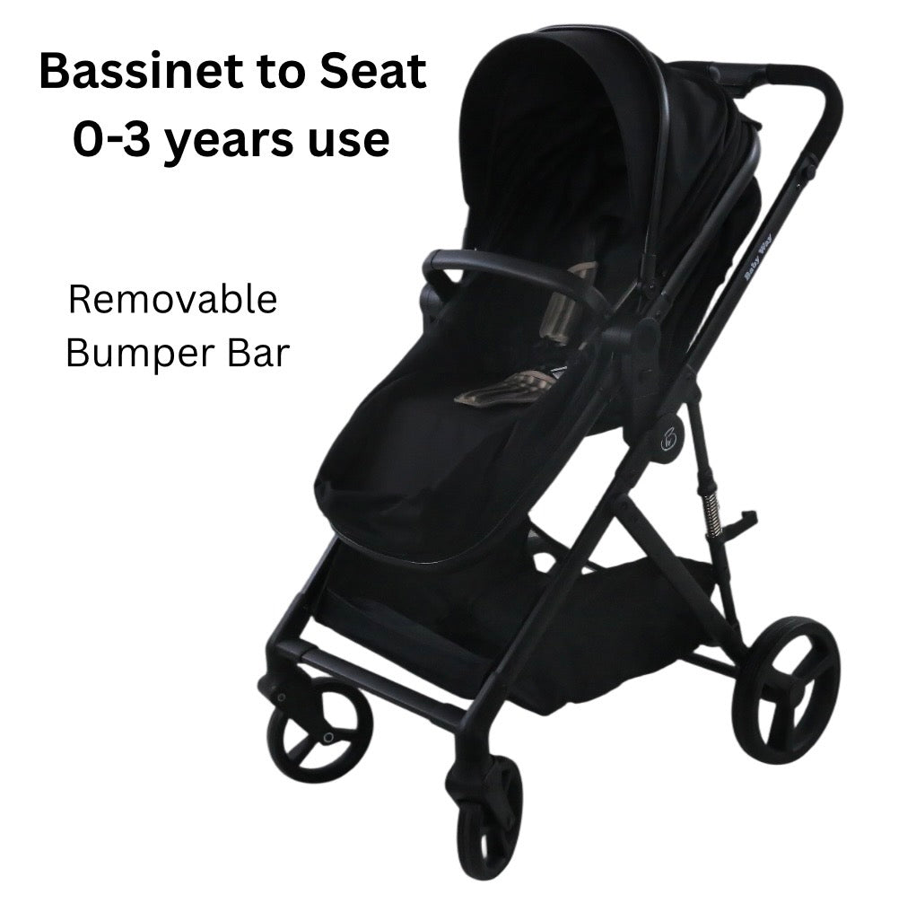 Crown Z - Premium Travel System - Reversible Bassinet Stroller + iSize Reclining Capsule + 360 Rotating Isofix Base