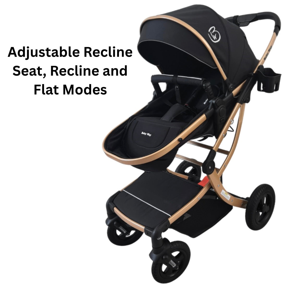 Preorder - Legacy Gold - 3in1 Stroller + Bassinet + Capsule Car Seat Combo with Mattress, Sunshades, Food Tray and Beige Skin