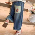 Children's Cartoon Denim Pants Girls Campus Dad Pants Kids