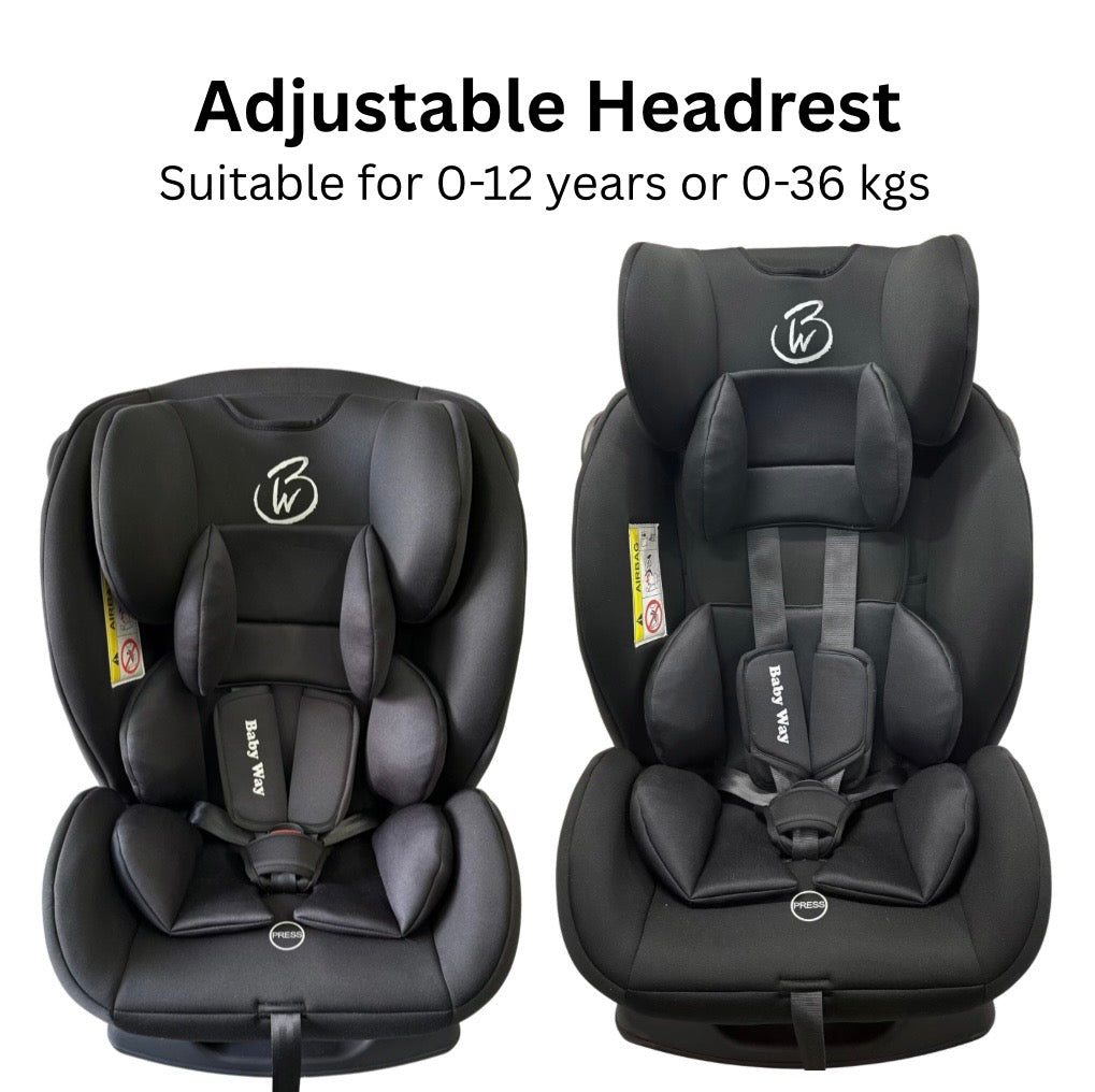SmoothSwitch Convertible Reclining Car Seat for 0-12 years - BLACK