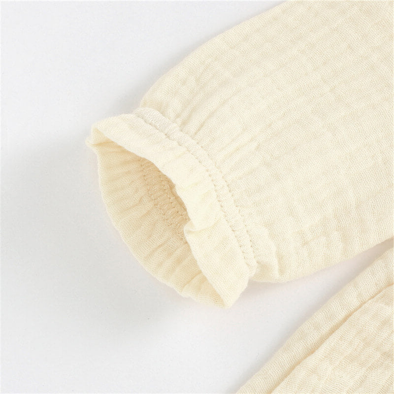Muslin Full Sleeve Dress - Cream