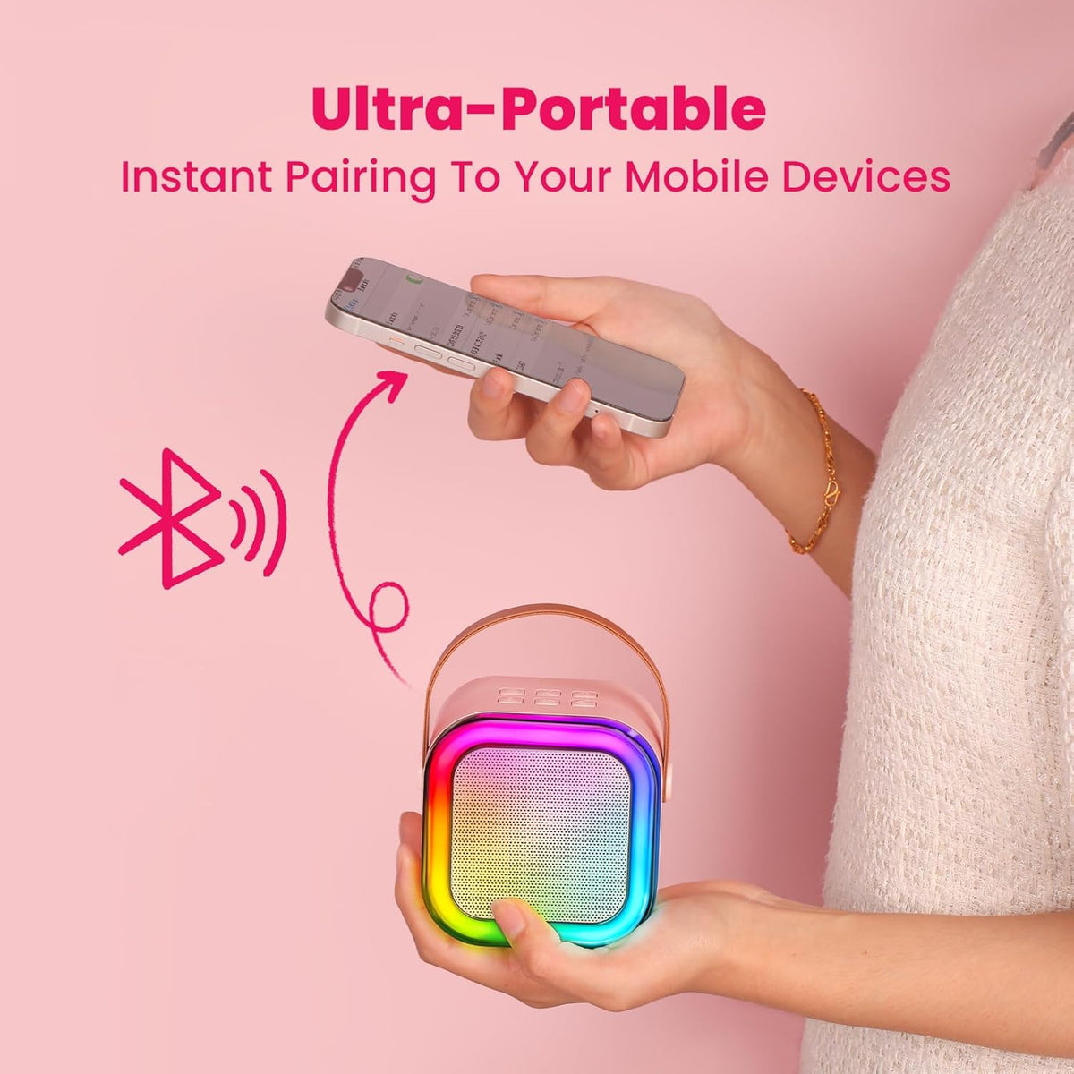 Karaoke Machine with 2 Microphones Bluetooth Speaker