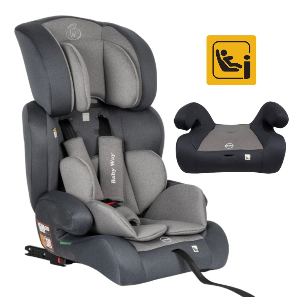 SafeMax Grey i-Size Convertible Booster Car Seat with ISOFIX