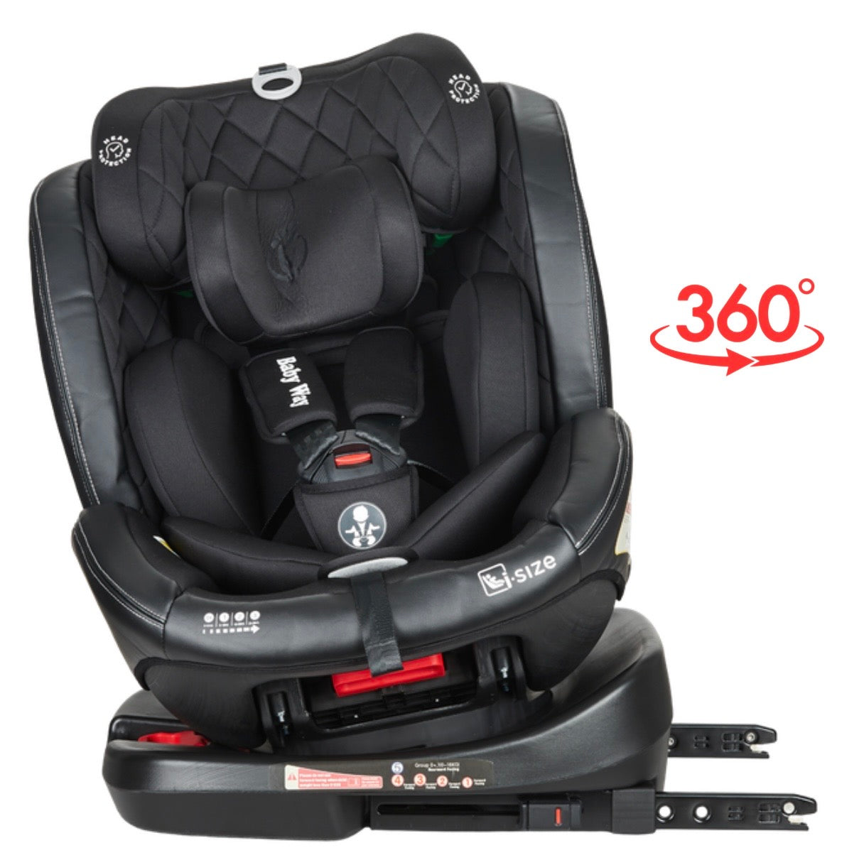 Preorder - Royal Black i-Size 360 Rotating Convertible Car Seat with ISOFIX and Top Tether