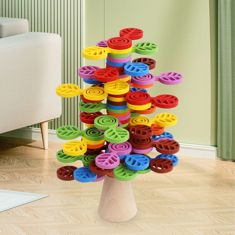 Wooden Stacking Balance Tree Blocks