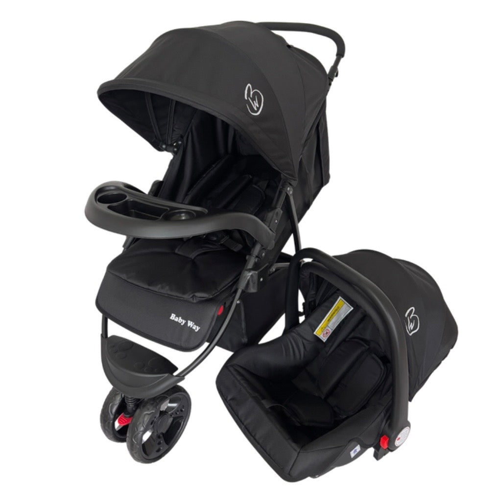 Explorer 3-Wheel Stroller + Capsule Car Seat with Base + Liner and Food Tray