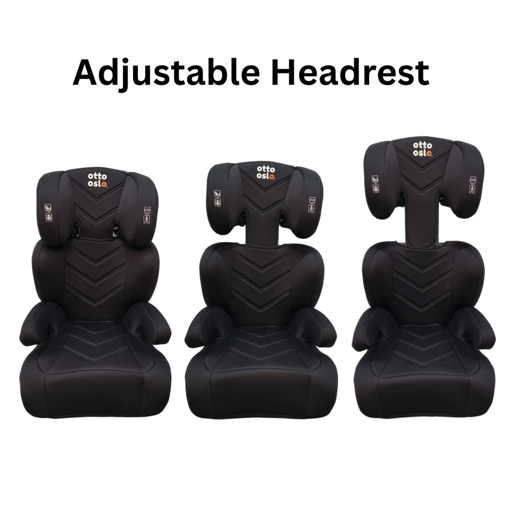Zen i-Size Booster Car Seat with ISOFIX and Adjustable Headrest - BLACK