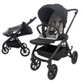 Crown Y – Luxury Reversible Open Bassinet Stroller with Sunshade and Extended Canopy
