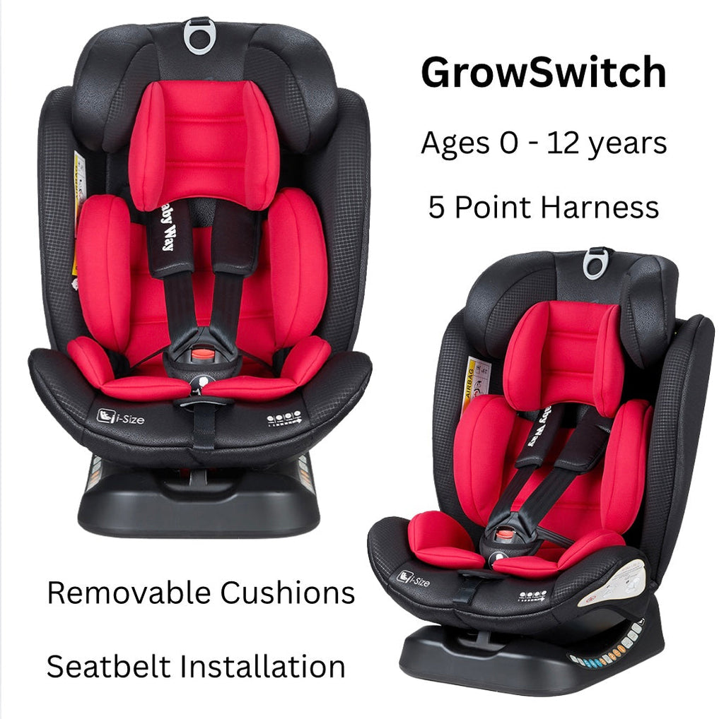 GrowSwitch iSize Convertible Car Seat for 0-12 years - RED